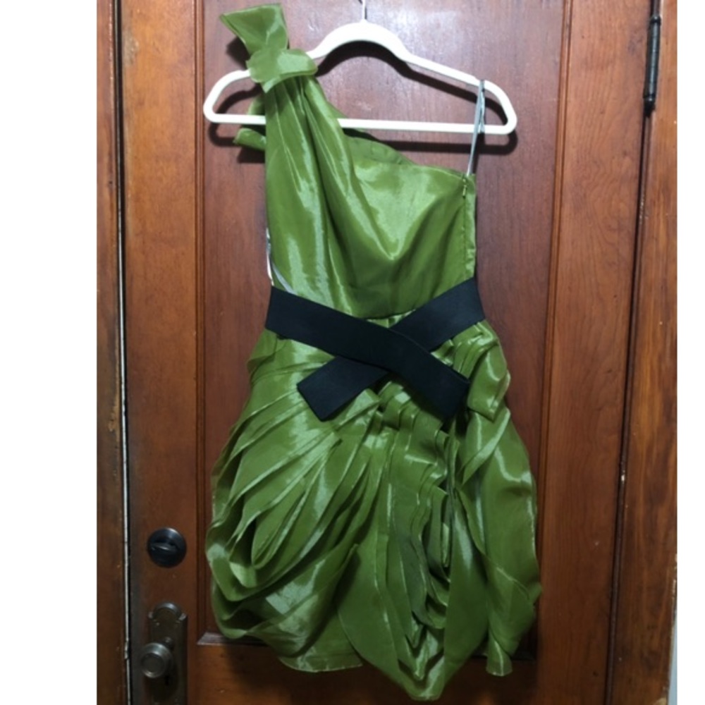 White by Vera Wang Green One Shoulder Dress